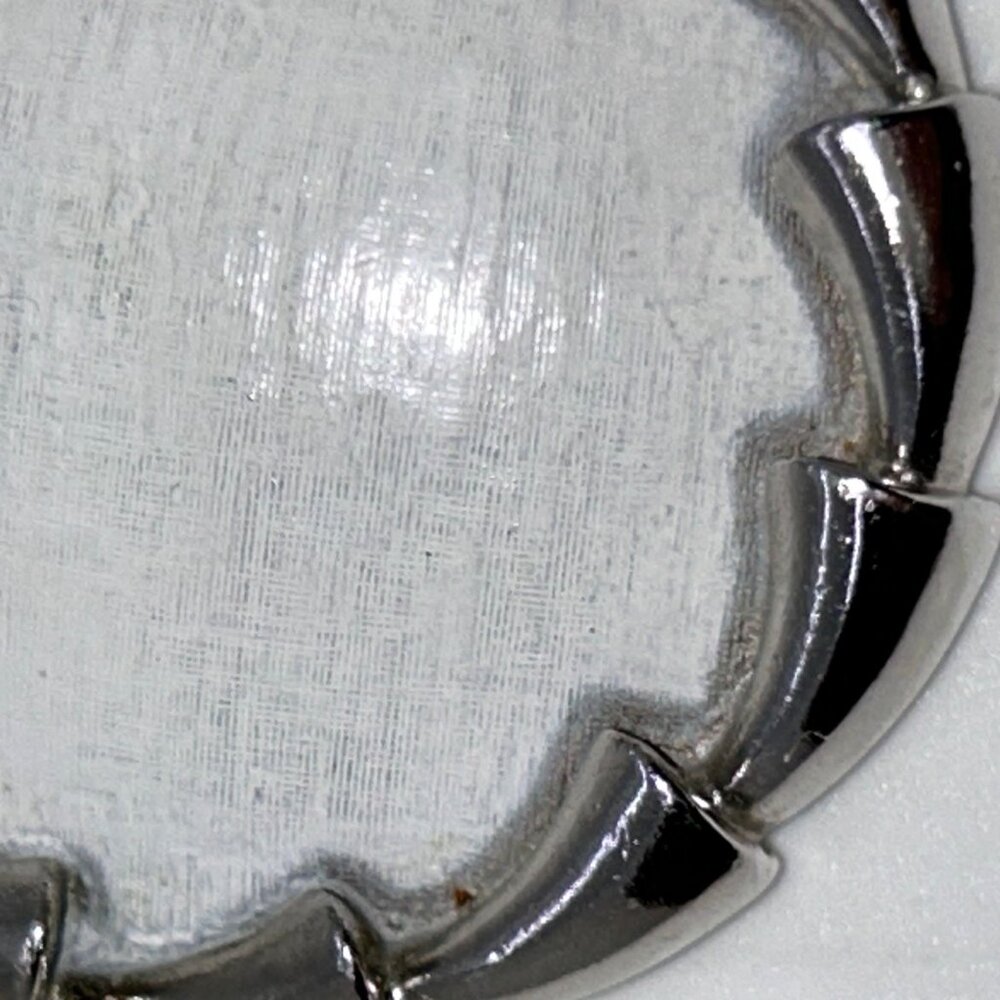 Vintage Puccini Silver-Tone Round Brooch With Textured White Center Statement - Picture 3 of 15